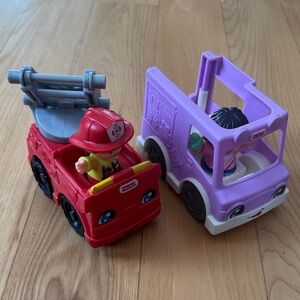 Little People Firetruck & Purple Ice Cream Truck | with Characters | Fisher